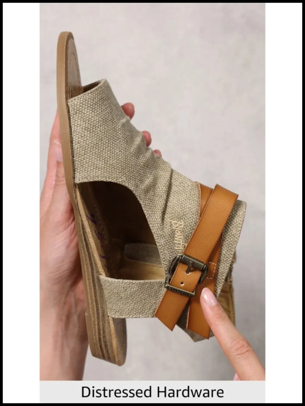 Wedge Sandal with Canvas Upper and Cushioned Footbed